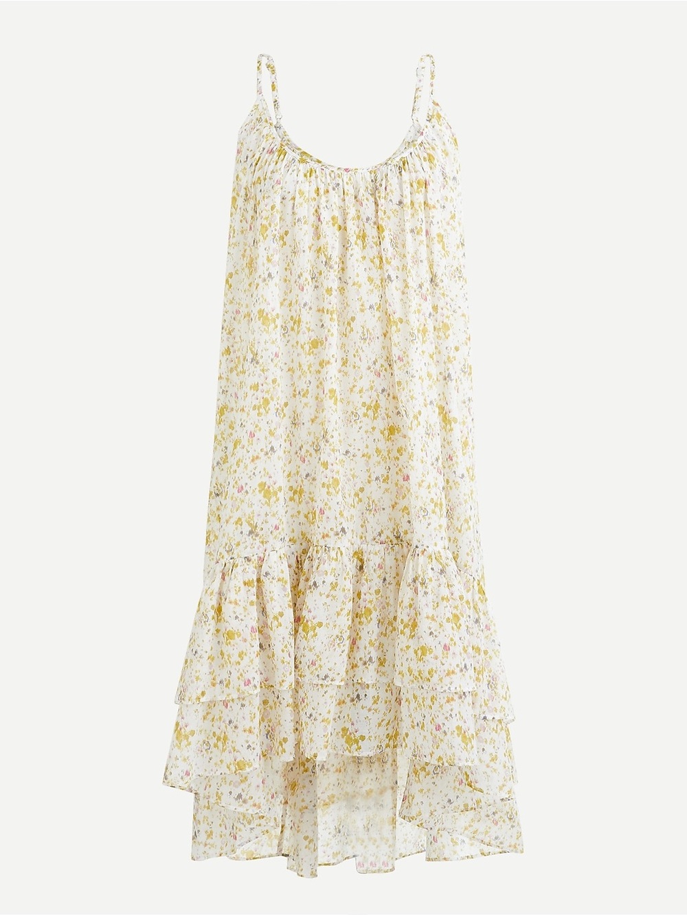 J. Crew Floral Tiered Maxi Dress Sheer Cotton Cover Up XXL
